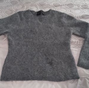 Tailor B.Moss Grey Angora Rabbit Blend Sweater XL